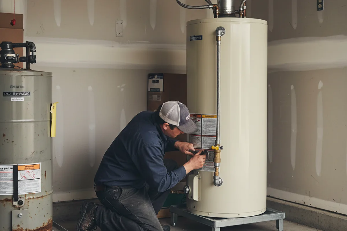 Water heater and shutoff valve replacement in Galion